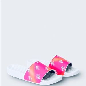 PINK VICTORIA SECRET SLIDE SHOES.SIZE LARGE